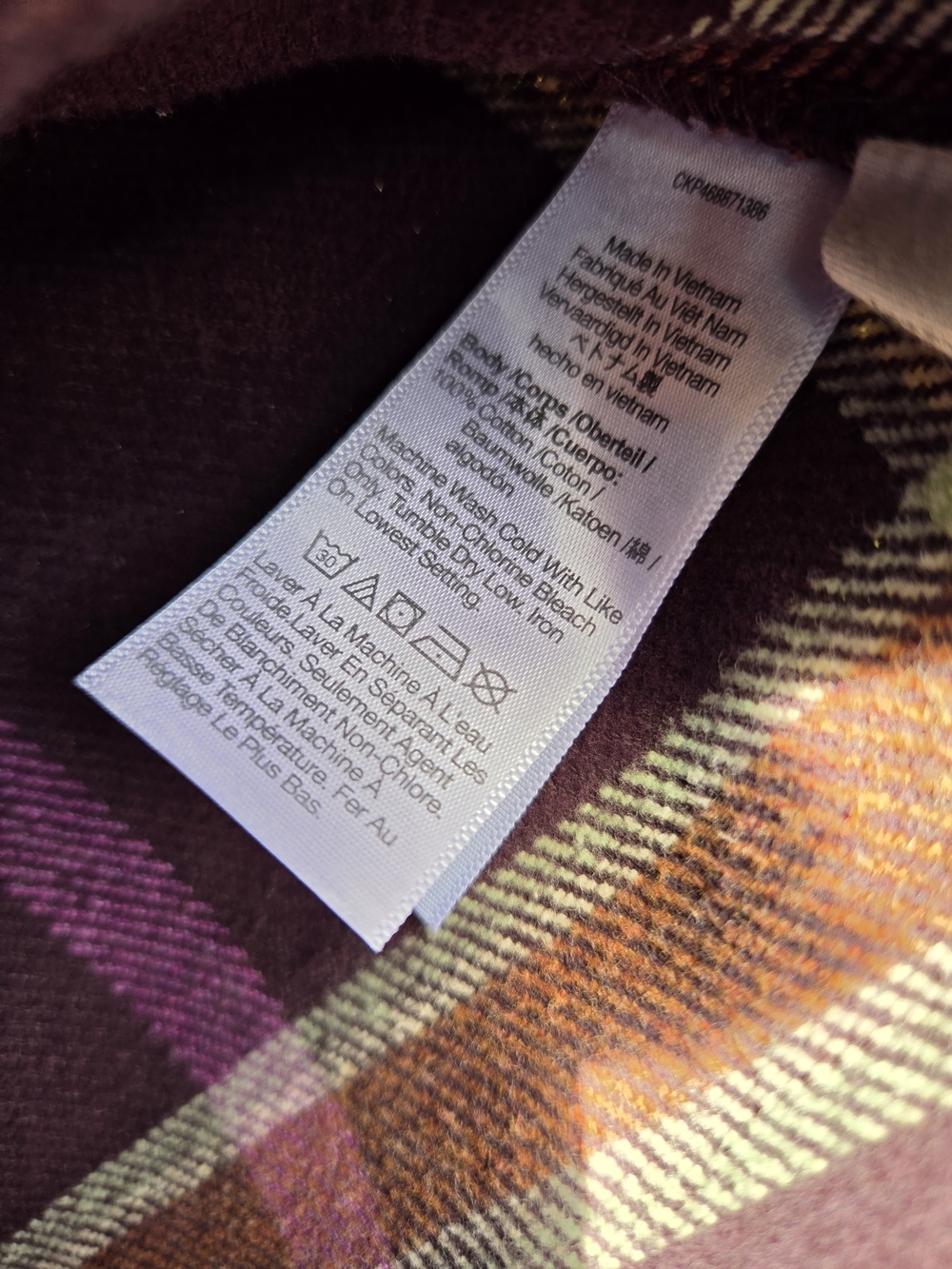 Madewell 100% Cotton Plum Plaid Flannel Shacket - Picture 6 of 6